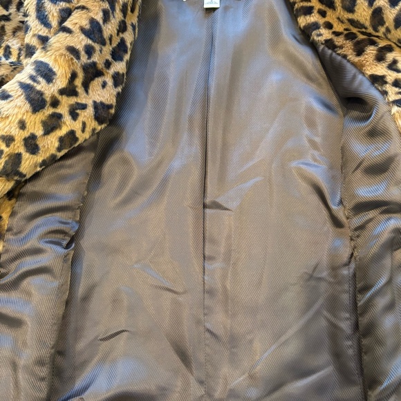 Banana Republic Y2K Safari Leopard Print Faux Fur Jacket, Sz S - Picture 13 of 15
